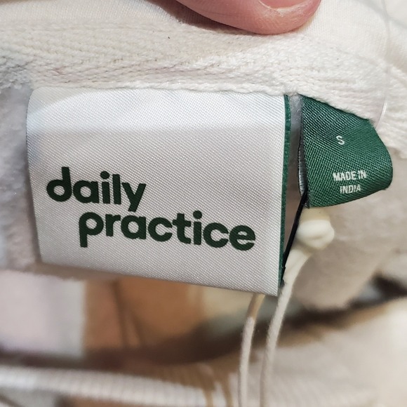 Daily Practice by Anthro Slim Fit Hoodie 74 Floral Graphic Heather Oatmeal S - Picture 8 of 16